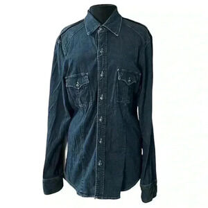 Rock and Republic Western Denim Button Front Top Size XL